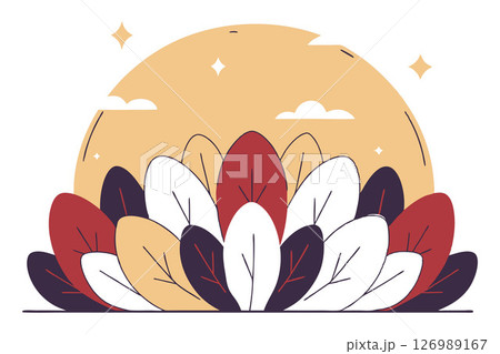 cute cartoon lotus with flower 126989167