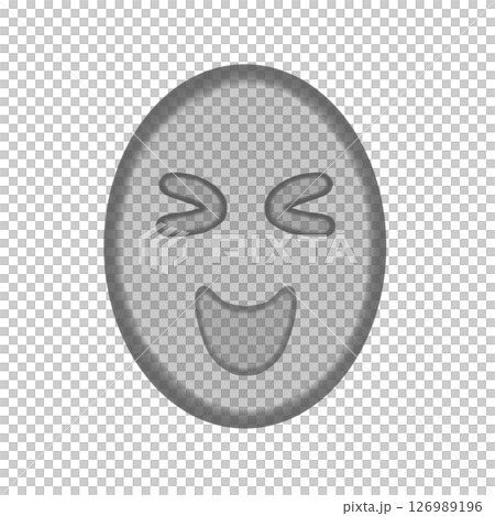 水彩臉圖示_快樂的表情_笑（黑色） 126989196