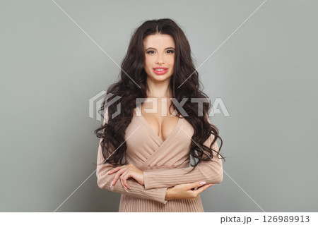 Glamorous woman portrait. Plastic surgery concept Glamorous woman portrait. Plastic surgery concept 126989913