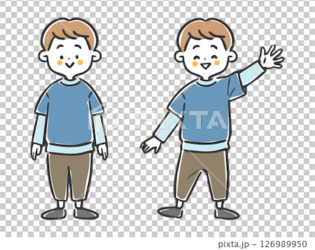 男孩全身向量 126989950