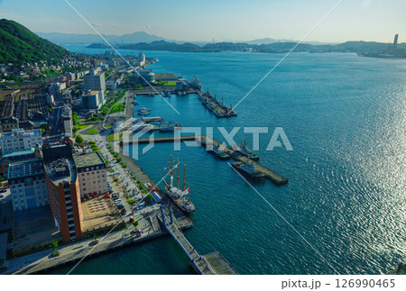 門司港レトロ展望室からの眺め　 126990465