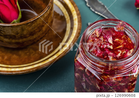 Delicious tea rose jam. 126990608