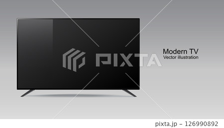 Modern digital TV isolated on gray background 126990892