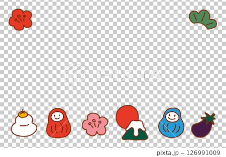 お正月素材・イラストフレーム（カラー） 126991009