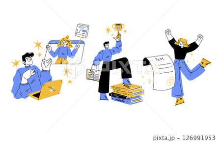 Dynamic and Vibrant Celebrations of Workplace Achievements and Employee Accomplishments 126991953