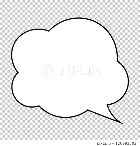 シンプルな吹き出しのイラスト　もこもこ 126992302