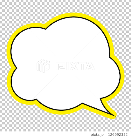 シンプルな吹き出しのイラスト　もこもこ 126992332