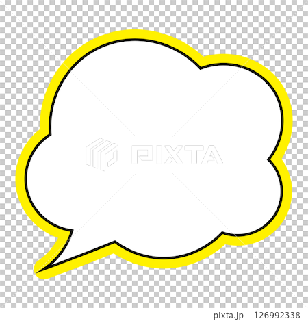 シンプルな吹き出しのイラスト　もこもこ 126992338