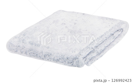 Watercolor illustration of a neatly folded white towel. Ideal for spa and wellness designs, skincare or bath-related visuals. Represents softness, cleanliness, and a calm self-care routine. Watercolor illustration of a neatly folded white towel. Ideal for spa and wellness designs, skincare or bath-related visuals. Represents softness, cleanliness, and a calm self-care routine. 126992423