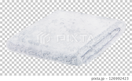 Watercolor illustration of a neatly folded white towel. Ideal for spa and wellness designs, skincare or bath-related visuals. Represents softness, cleanliness, and a calm self-care routine. Watercolor illustration of a neatly folded white towel. Ideal for spa and wellness designs, skincare or bath-related visuals. Represents softness, cleanliness, and a calm self-care routine. 126992423