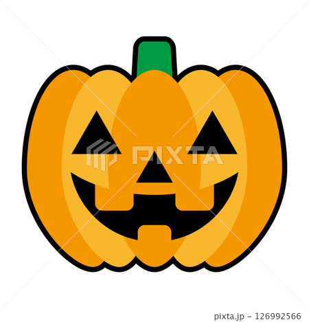 ハロウィン　ジャックオーランタン　白背景 126992566
