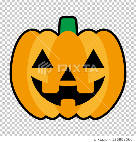 ハロウィン　ジャックオーランタン　白背景 126992566
