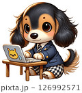 ラブリーダックス　パソコンを操作するラブちゃん 126992571