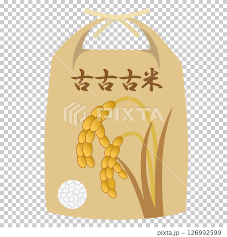 A bag of old rice with a design of ears of rice 126992599