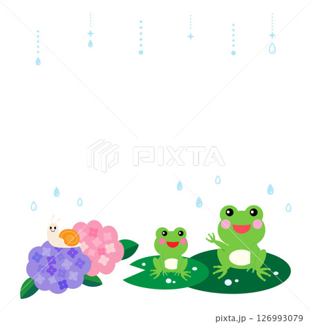 梅雨の雨とカエル 126993079