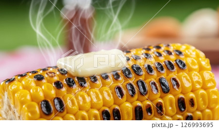 Grilled Corn on the Cob with Melting Butter Grilled Corn on the Cob with Melting Butter 126993695