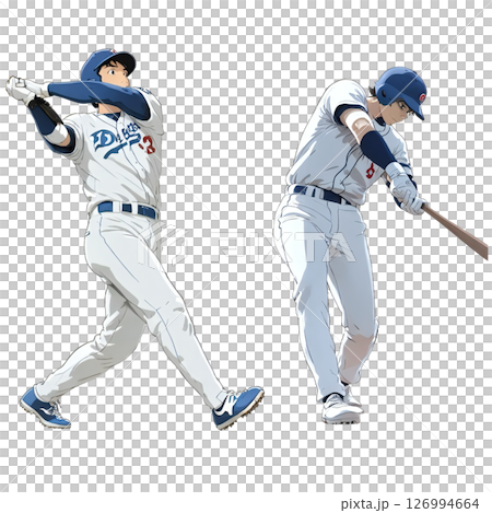 Transparent PNG material of two poses of major league batters Transparent PNG material of two poses of major league batters 126994664