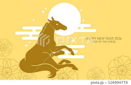 Sitting zodiac horse elegant cny card Sitting zodiac horse elegant cny card 126994778