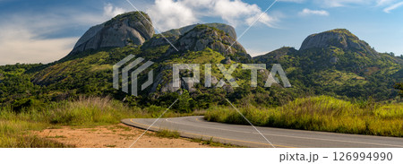 Mountain Road and Granite Peaks in Angola 126994990