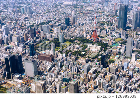 東京都港区全景を空撮 126995039