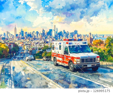 【Adobe Firefly】救急車が現場に向かう様子23 126995175