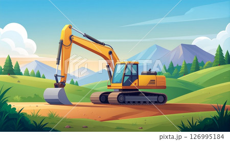 【Adobe Firefly】ショベルカーの作業風景1 126995184