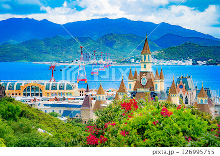 An island with an amusement park. An island with an amusement park. 126995755