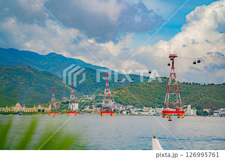 An island with an amusement park. An island with an amusement park. 126995761