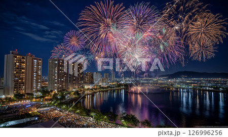 花火大会_夏祭り_夜景_海_夏休み 花火大会_夏祭り_夜景_海_夏休み 126996256