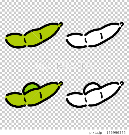 手書き_枝豆_ベクター素材_セット_02 手書き_枝豆_ベクター素材_セット_02 126996353