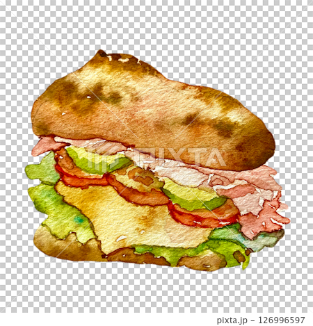 French Bread BLT Sandwich with Cheese and Avocado French Bread BLT Sandwich with Cheese and Avocado 126996597