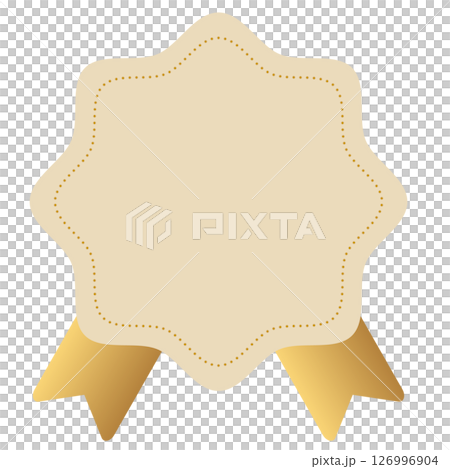 Gold ribbon gift seal (brown) Gold ribbon gift seal (brown) 126996904