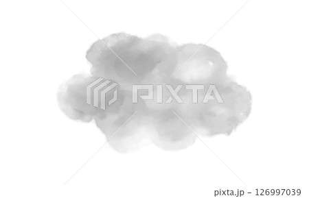 手書きのもやもや・不安の水彩風吹き出しフレーム素材 (ベクター) 126997039