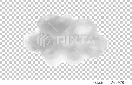 手書きのもやもや・不安の水彩風吹き出しフレーム素材 (ベクター) 126997039