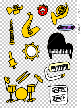 A poster for a music event featuring illustrations of musical instruments A poster for a music event featuring illustrations of musical instruments 126997102