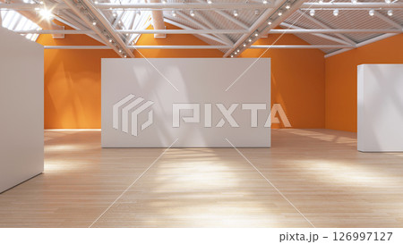 Orange Wall Gallery Corner Design Orange Wall Gallery Corner Design 126997127