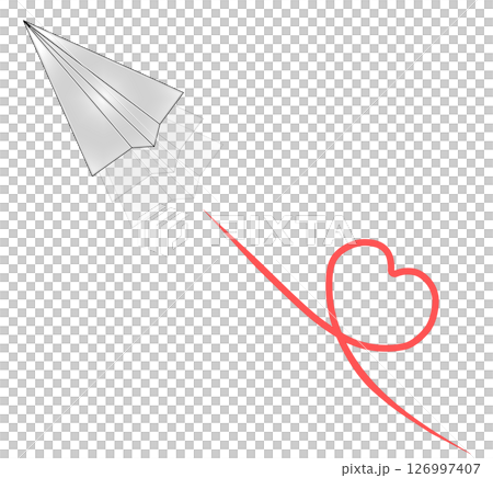 Paper airplane heart mark 126997407