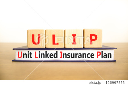 ULIP Unit Linked Insurance Plan symbol. Concept word ULIP Unit Linked Insurance Plan on beautiful blocks. Beautiful white background. Business ULIP Unit Linked Insurance Plan concept. Copy space. 126997853