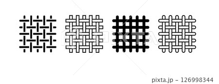 Textile fabric icons. Textile symbol. Interlacing of fibers. Vector 126998344