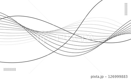 Abstract Frequency Sound Wavy Lines on White Background 126999883