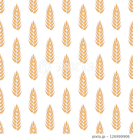 Vector Seamless Pattern with Agriculture Wheat and Cereal Ears. Organic Wheat, Rice Ear Design Template. Bread, Beer Packaging, Farming, Organic Food Concepts 126999906