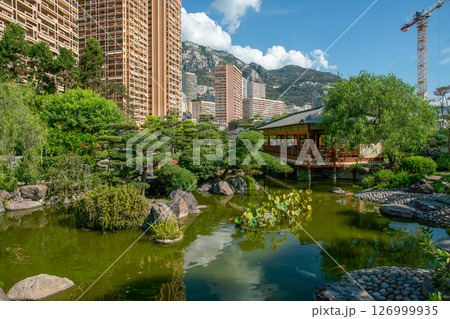 Awe view on Japanese garden of Monaco Awe view on Japanese garden of Monaco 126999935