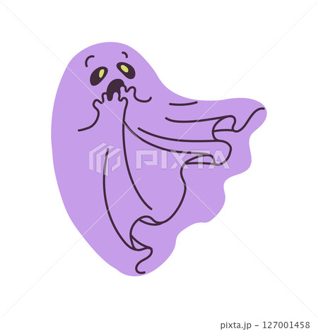 Cute ghost cartoon vector illustration 127001458