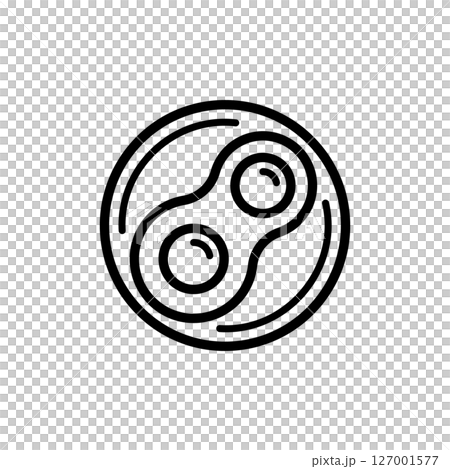 Simple and cute fried egg icon 127001577