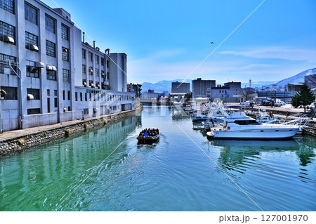 北海道小樽市 北運河の風景 北海道小樽市 北運河の風景 127001970