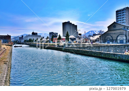 北海道小樽市 北運河の風景 北海道小樽市 北運河の風景 127001979