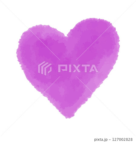Watercolor purple heart in aquarelle style. Hand drawn romantic watercolor heart isolated on white background. Concept love and wedding decoration with watercolor heart for valentine design. Love. Watercolor purple heart in aquarelle style. Hand drawn romantic watercolor heart isolated on white background. Concept love and wedding decoration with watercolor heart for valentine design. Love. 127002828