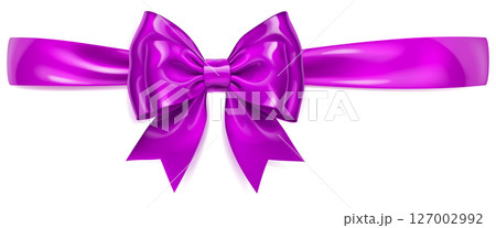 Beautiful purple bow with horizontal ribbon. Beautiful purple bow with horizontal ribbon. 127002992