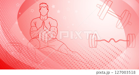 Fitness themed background in red. 127003518