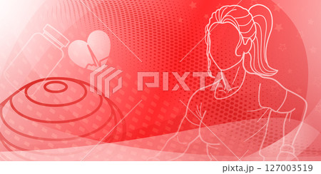 Fitness themed background in red. 127003519